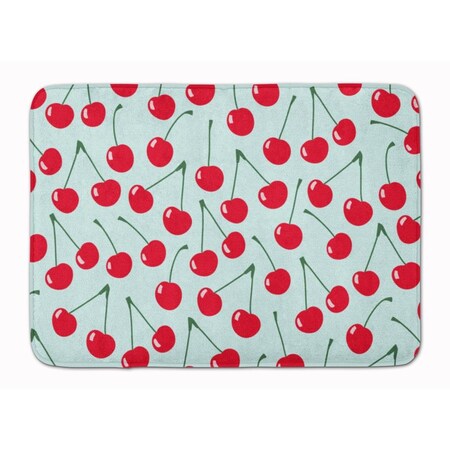 Carolines Treasures Cherries on Blue Machine Washable Memory Foam Mat BB5148RUG
